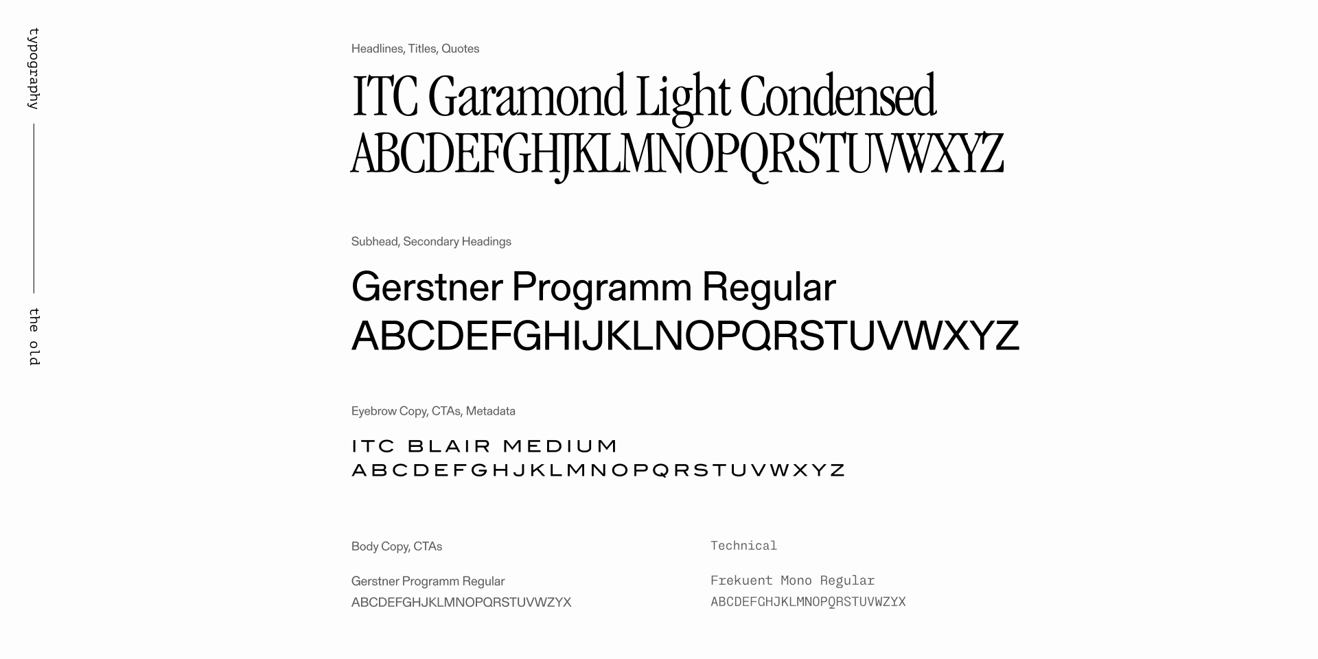 Typography-The old: typefaces