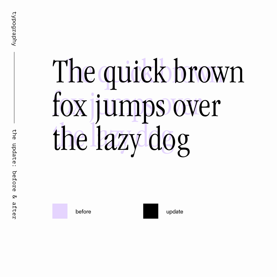 Typography-update: before and after