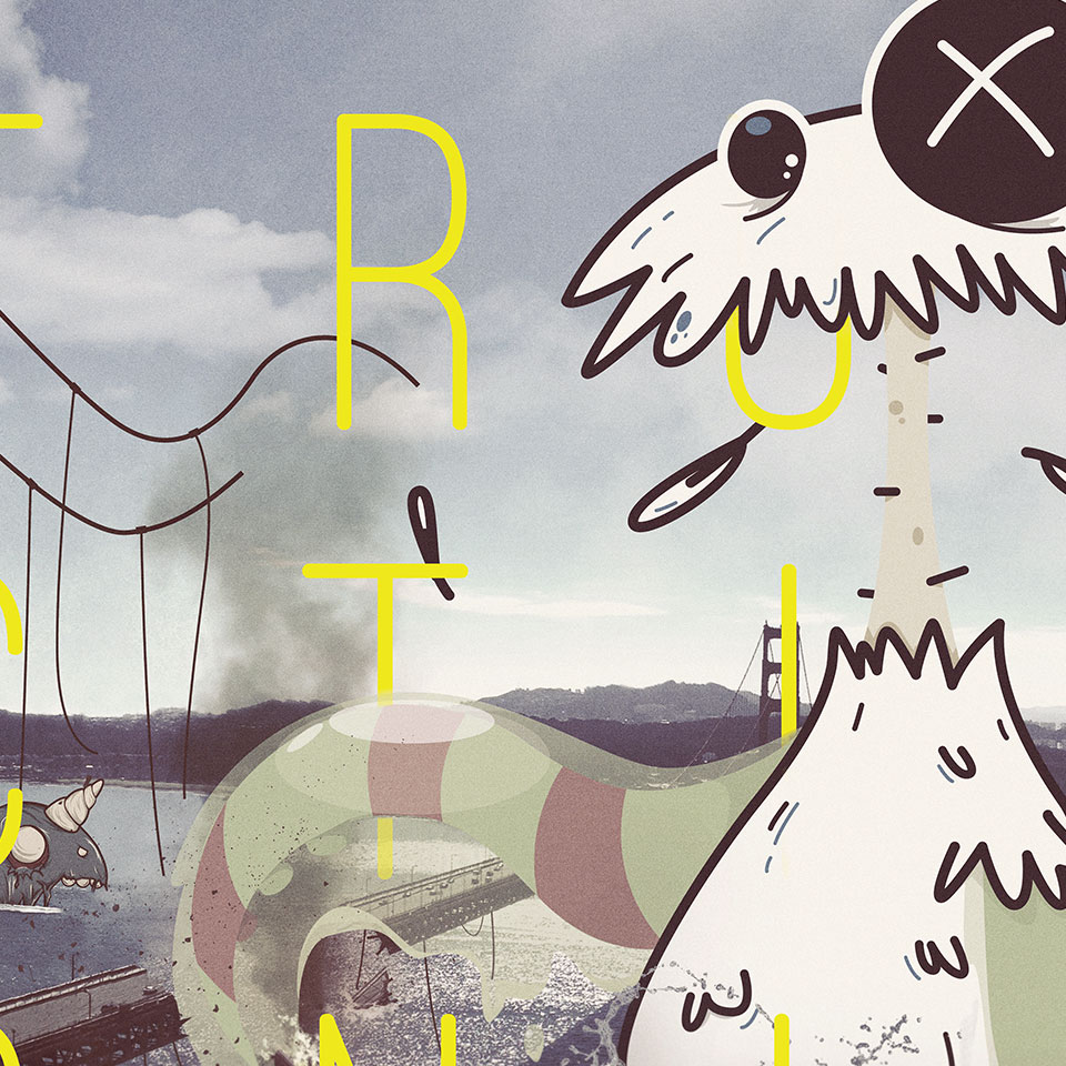 Zoom in of Destruction poster