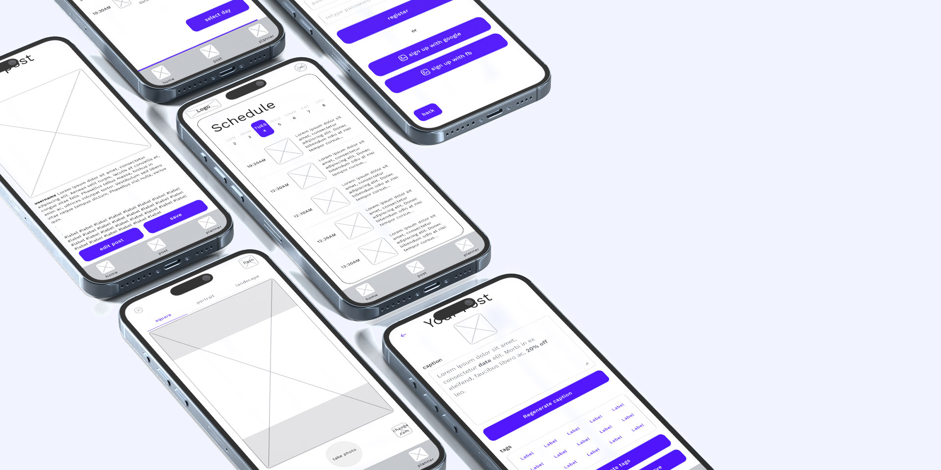 GlamTap Information Wireframes