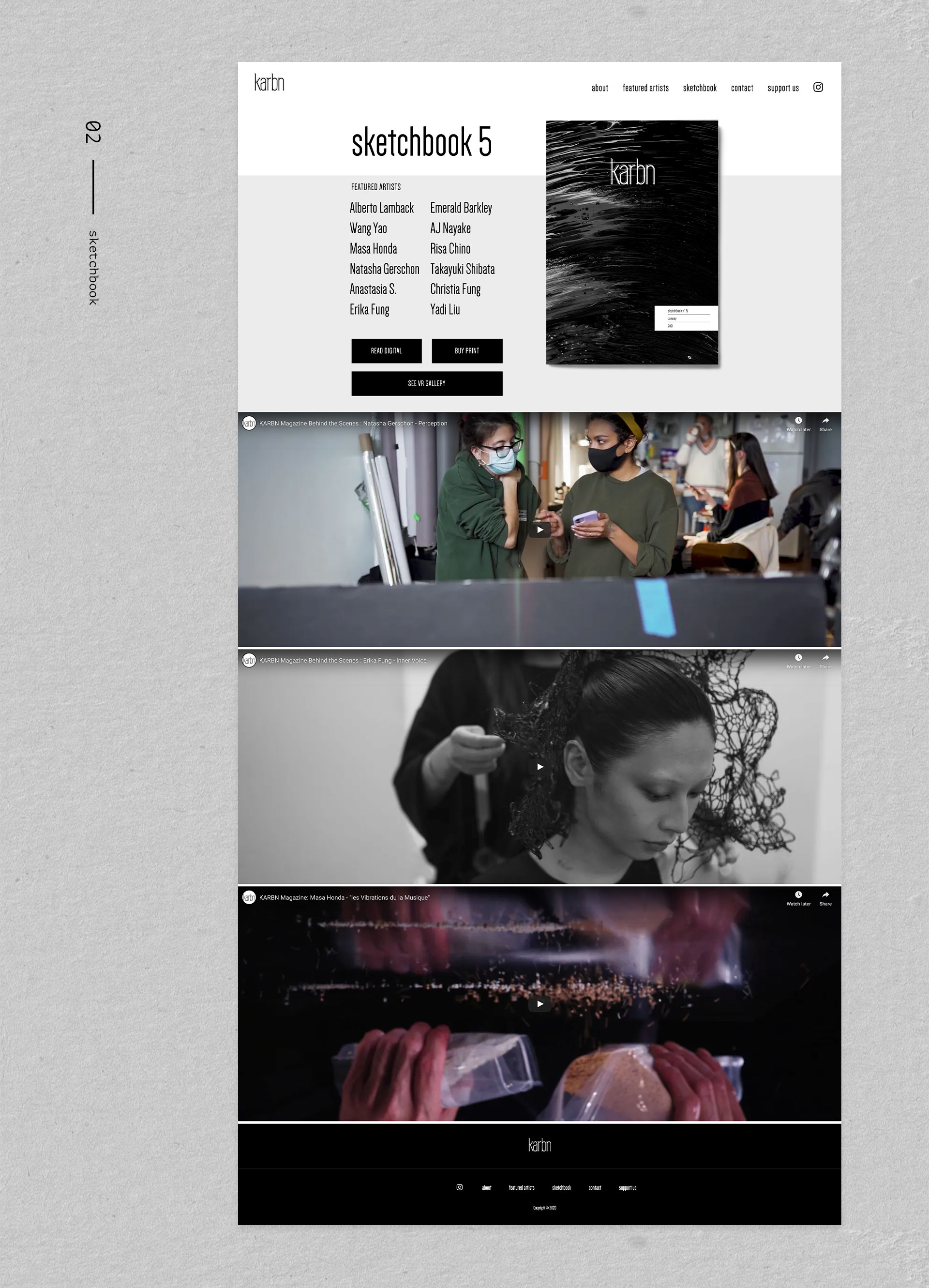 Karbn Site Desktop: Sketchbook