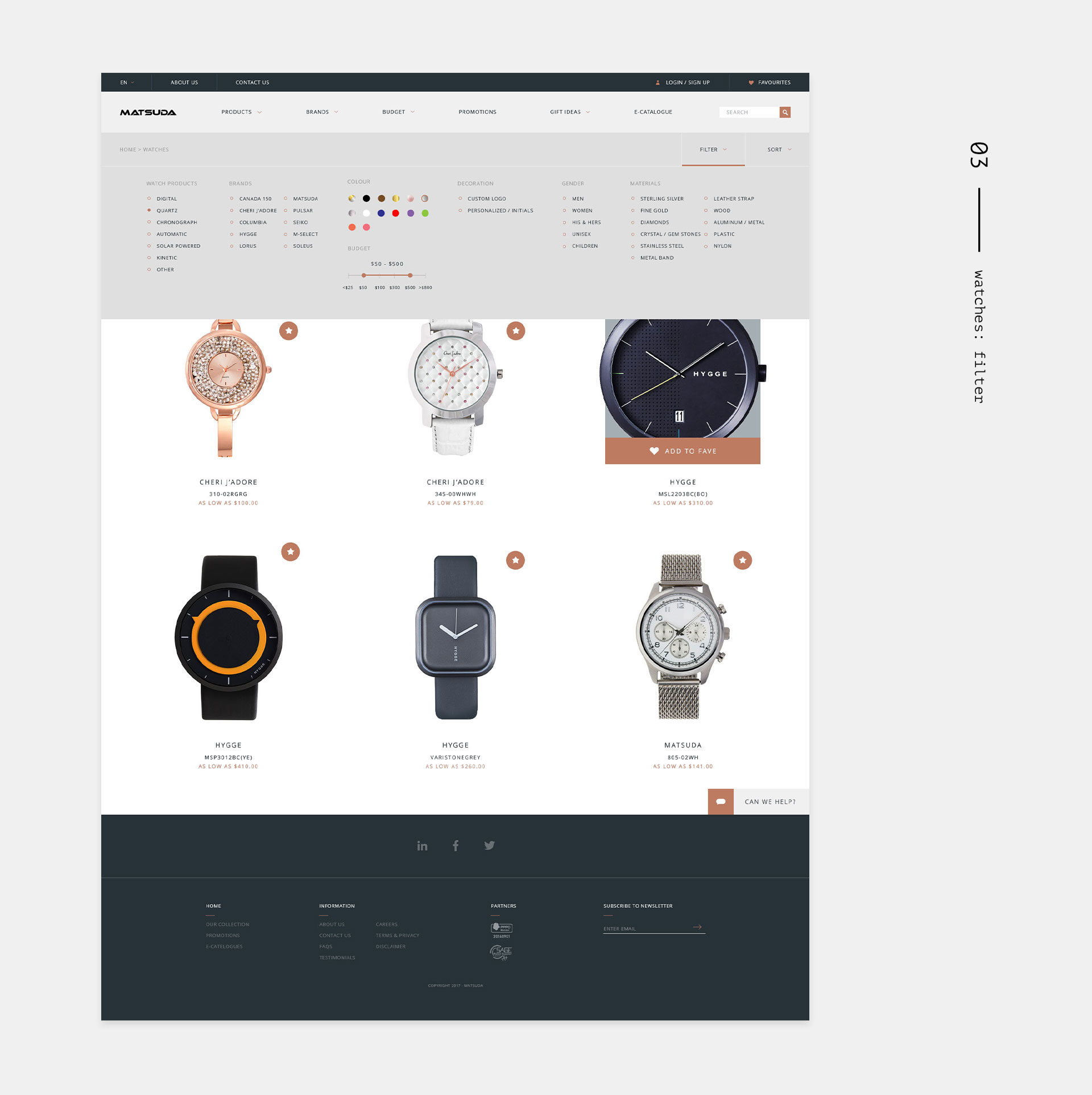Matsuda: product page - filter enabled