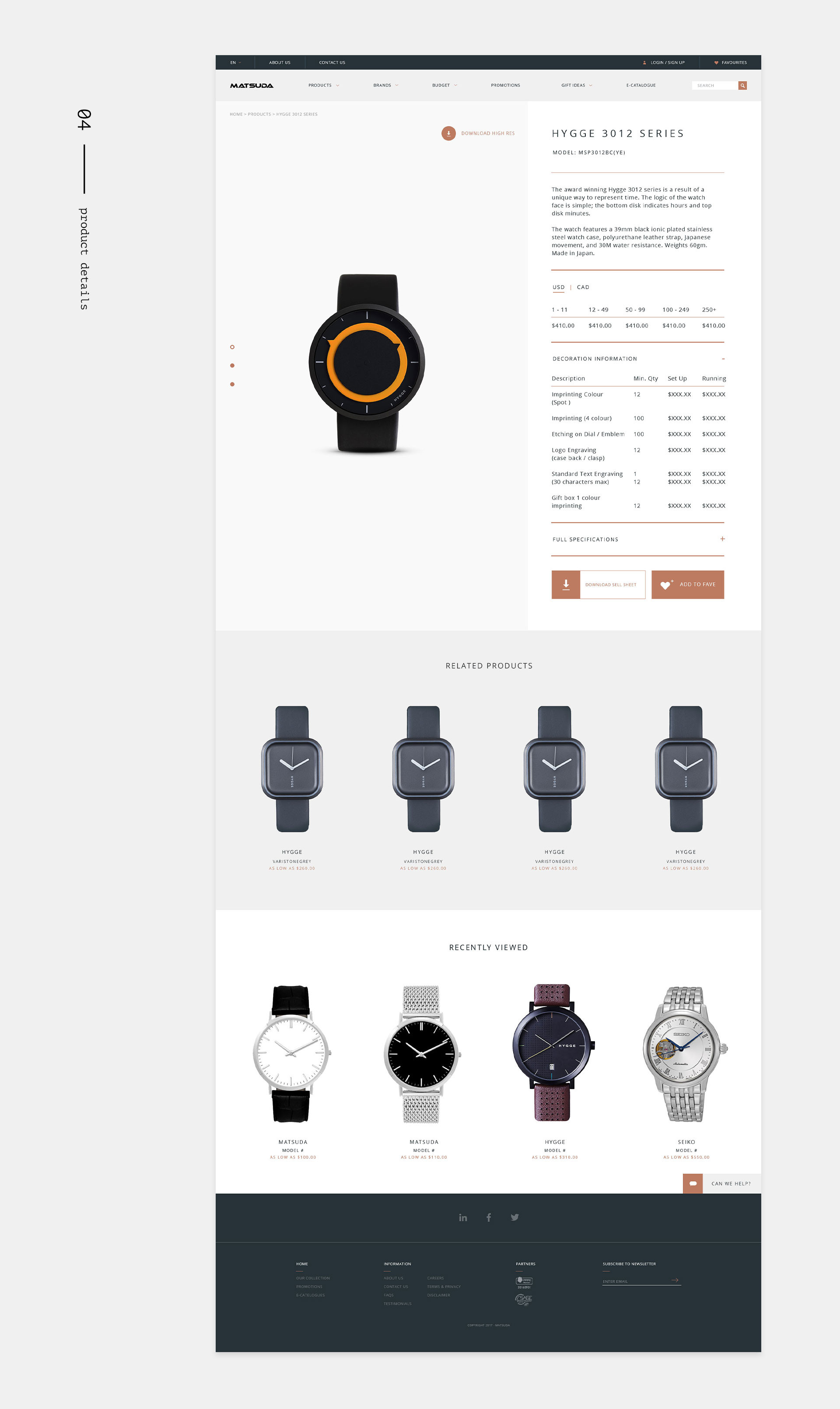 Matsuda: product details page