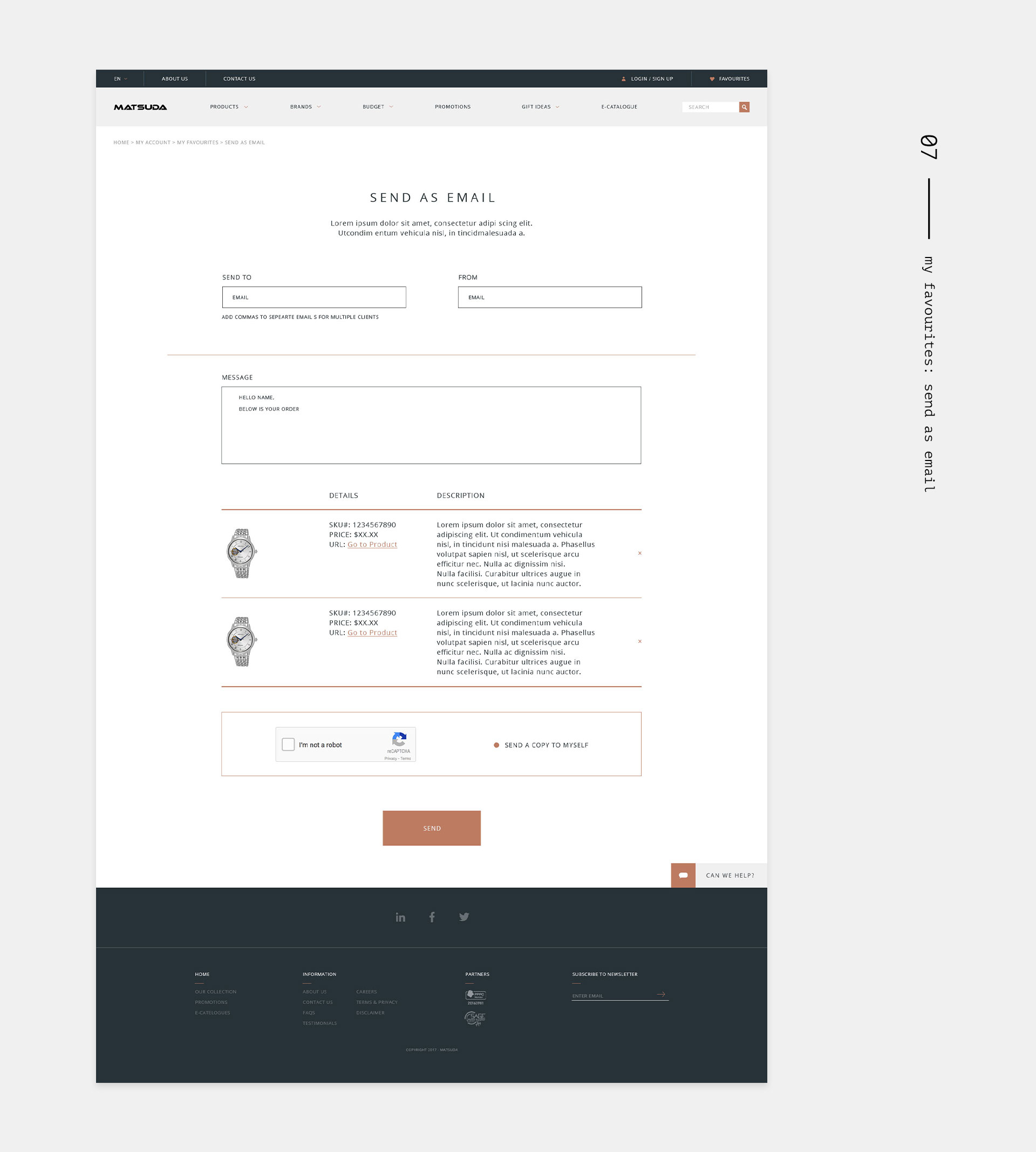 Matsuda: my favourites: send email page