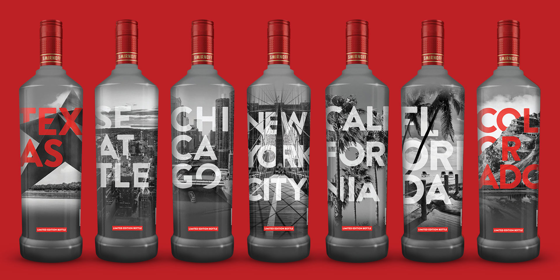 All American Smirnoff Bottles - Front Side