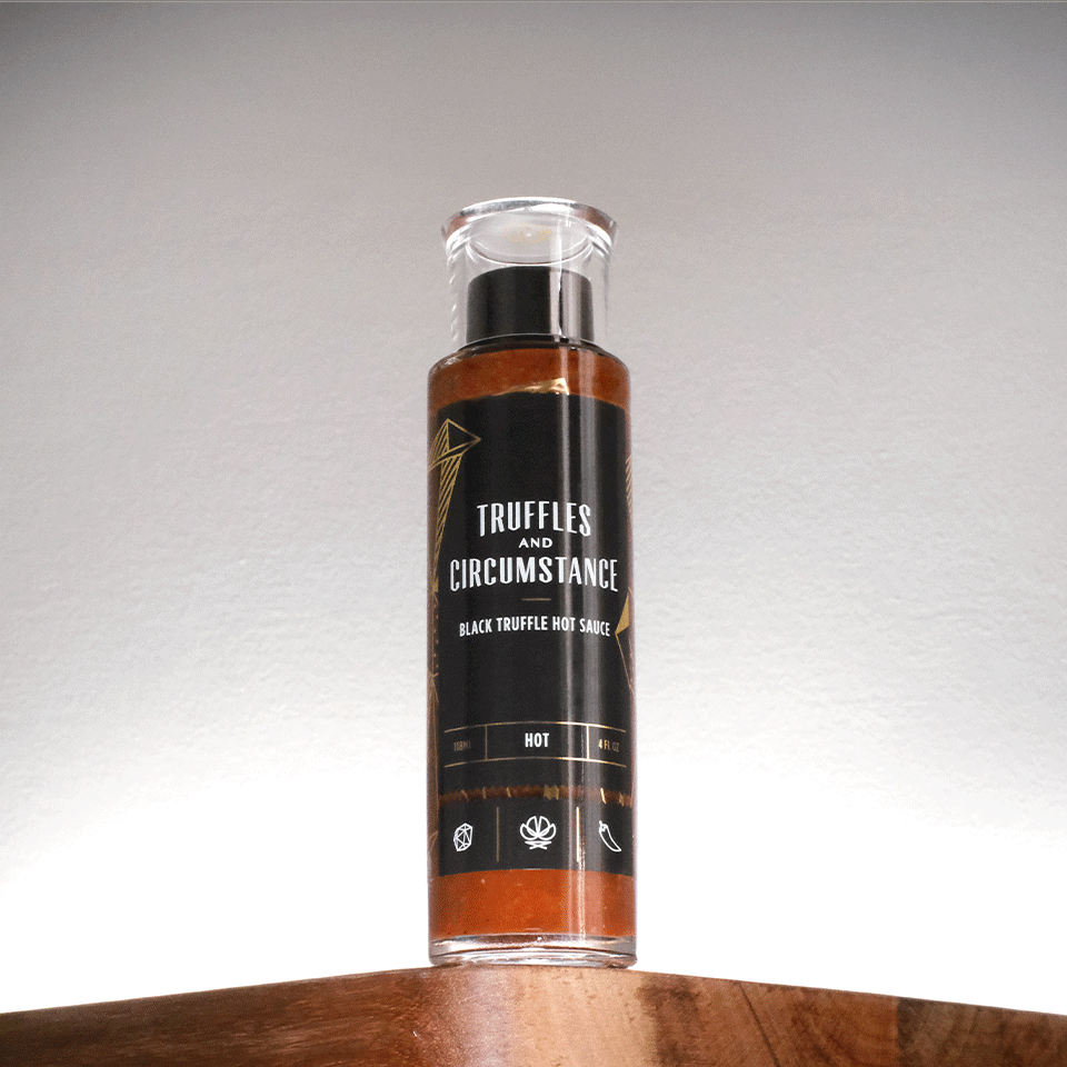 Truffles and Circumstance rotating bottle