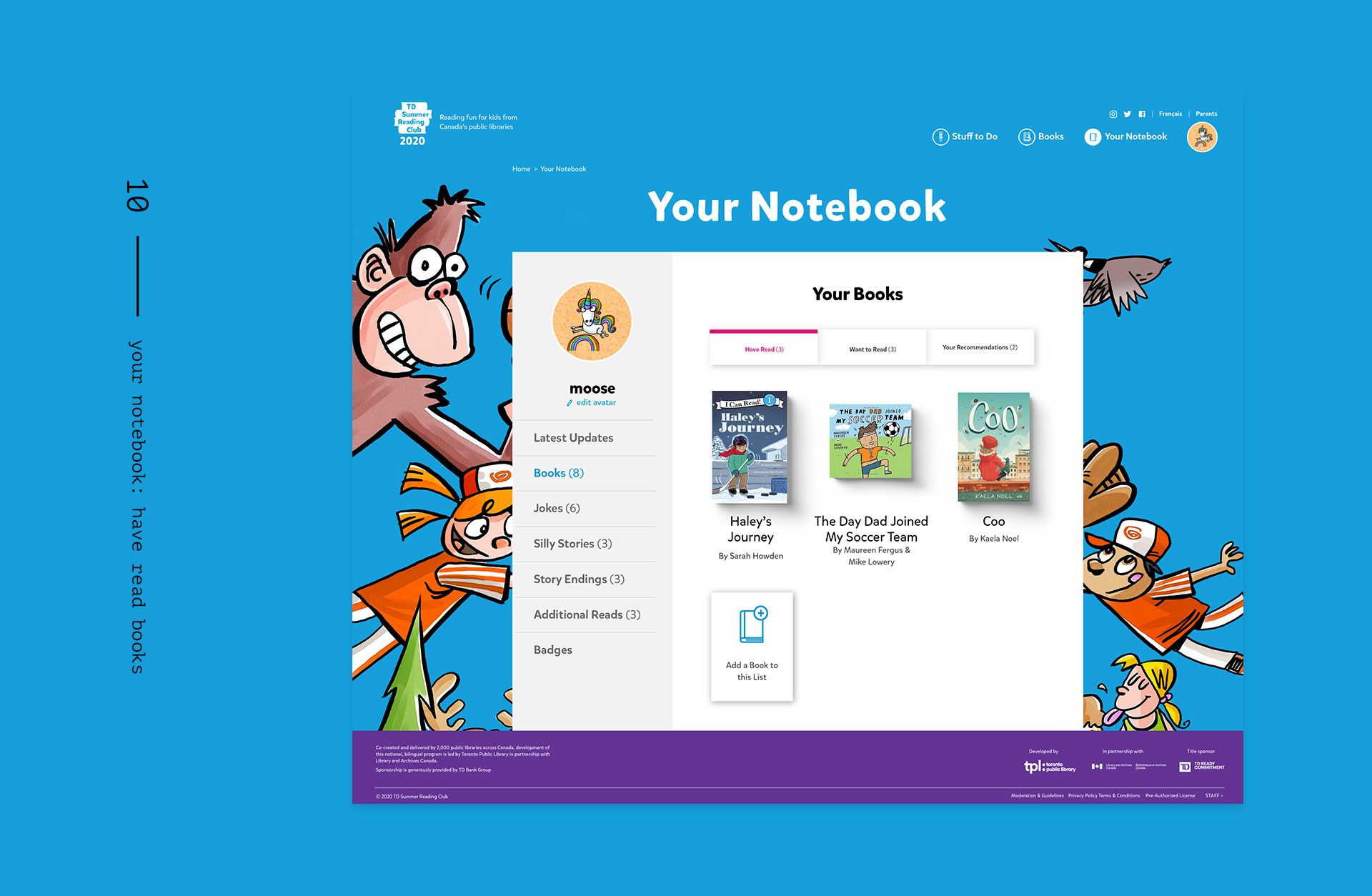 TDSRC: have read books in notebook