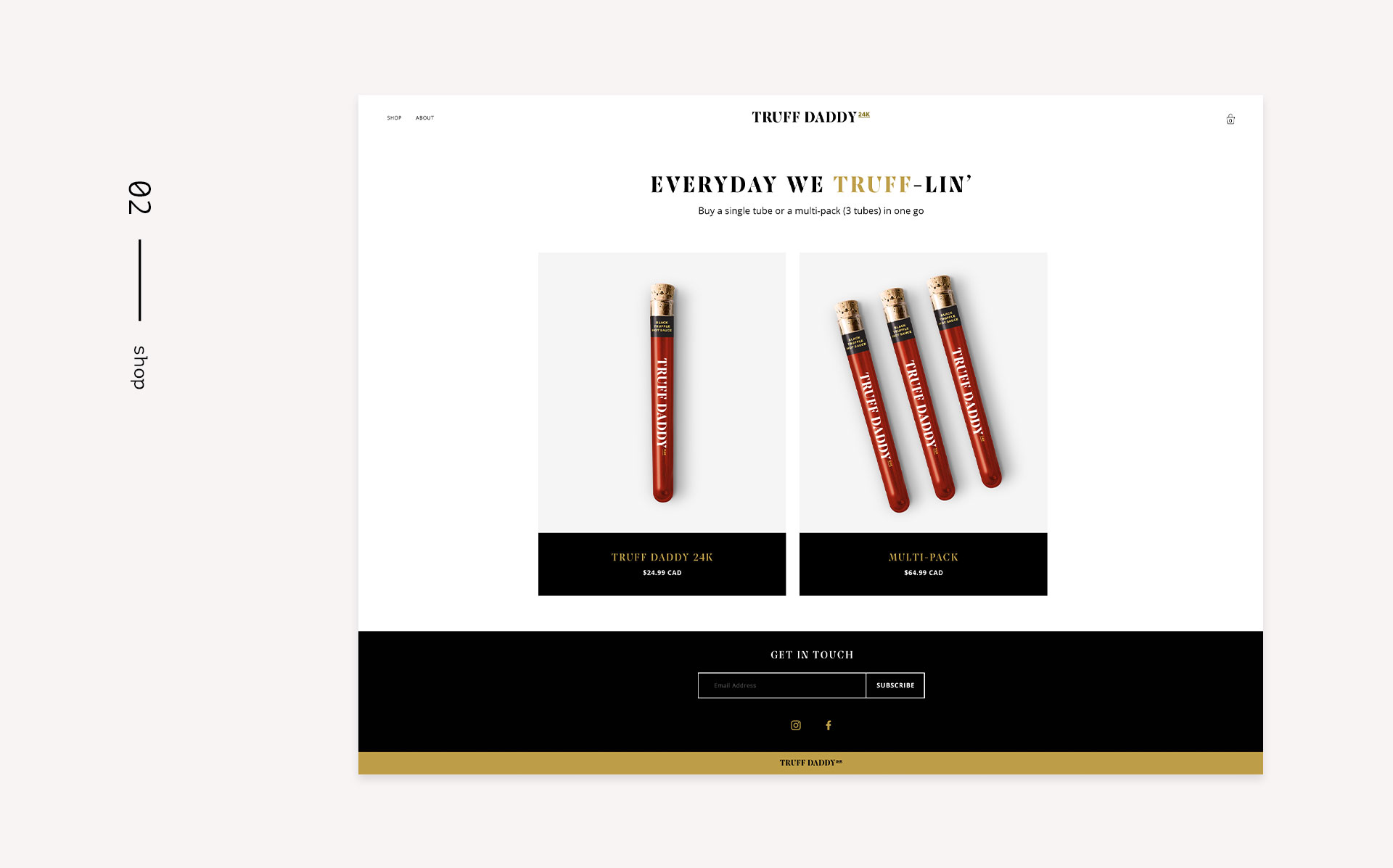 Truff Daddy desktop: shop