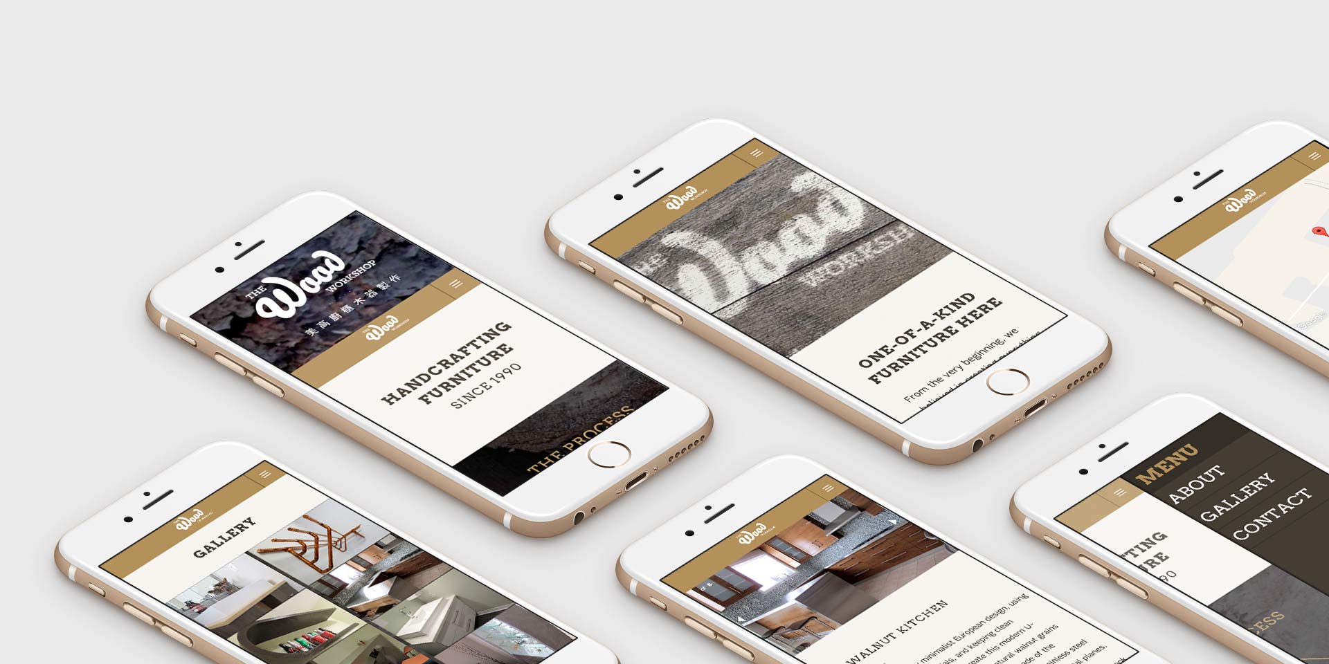 The Wood Workshop mobile site pages