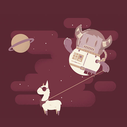 pirate llama illustration